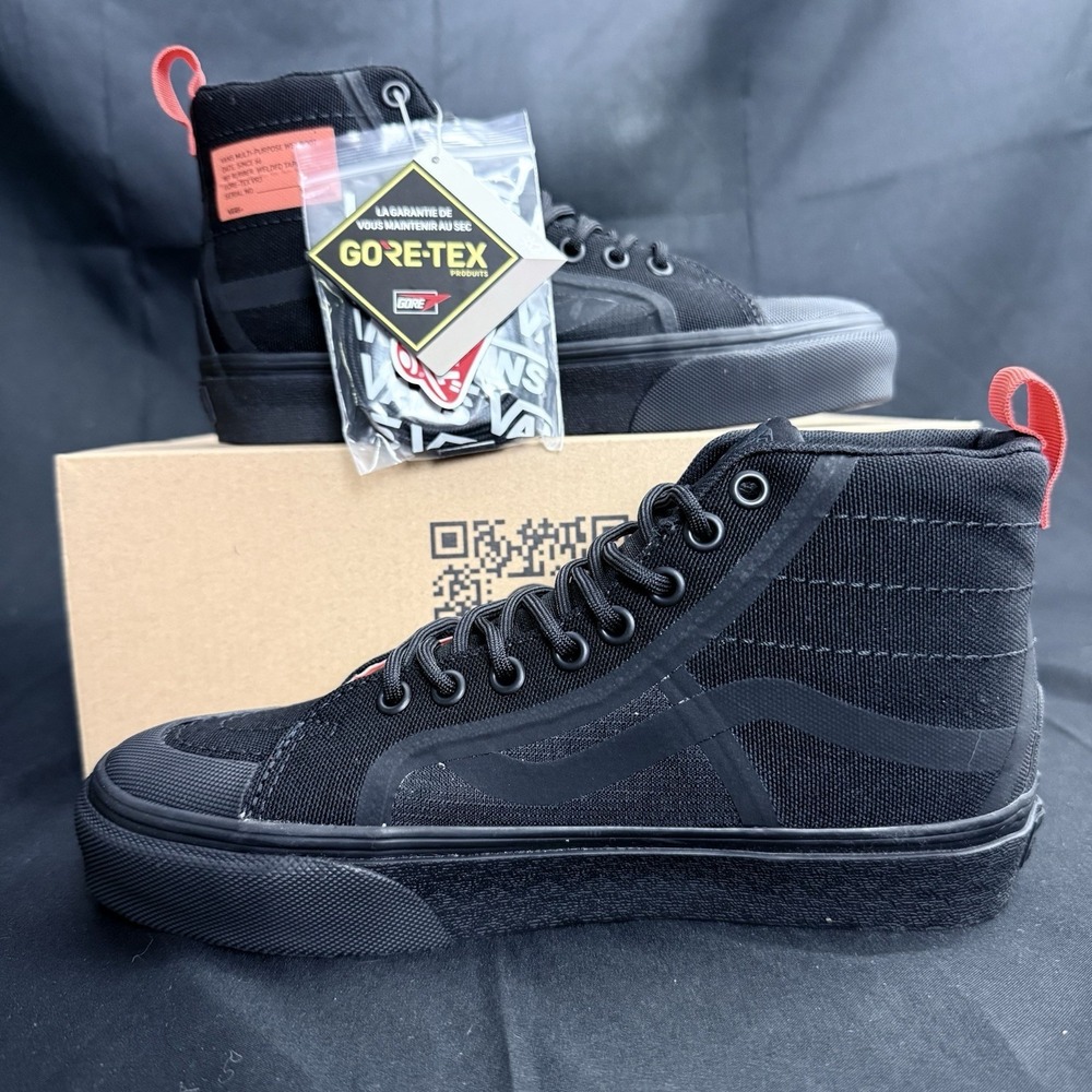 VANS Sk8-Hi GTX VR3 Raeburn Gore-Tex Triple Black High Top Sneaker Red M 6 W 7.5